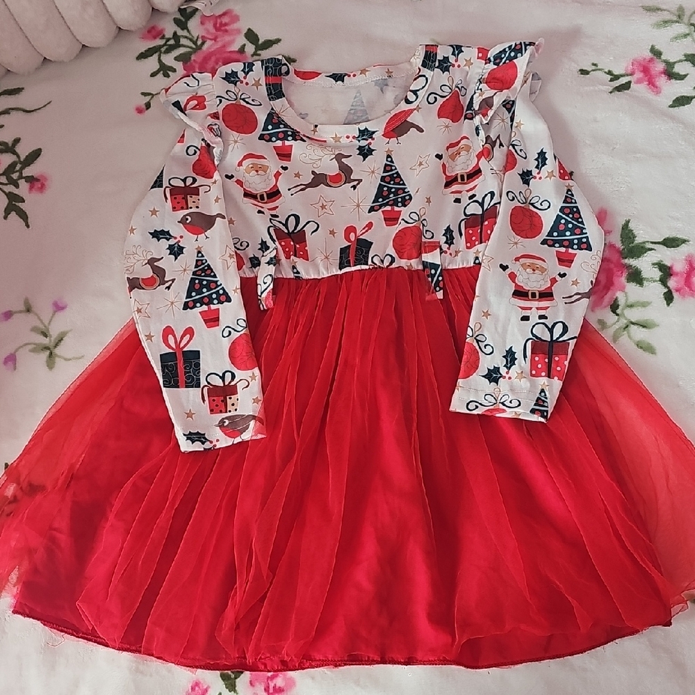SHEIN Festive Red and White Holiday Dress